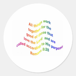 Romeinen 8 28 ronde sticker