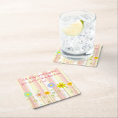 Romeinen 8:28 Roze Stripe en Bloem Christelijke Ci Kartonnen Onderzetters (Insitu)