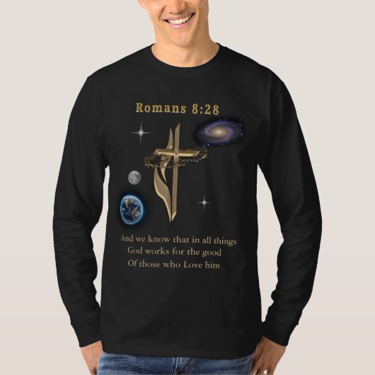 Romeinen 8:28 t-shirt (Voorkant)