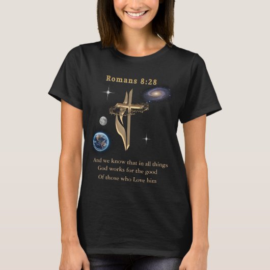 Romeinen 8:28 t-shirt (Voorkant)