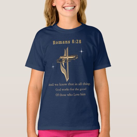 Romeinen 8:28 t-shirt (Voorkant)