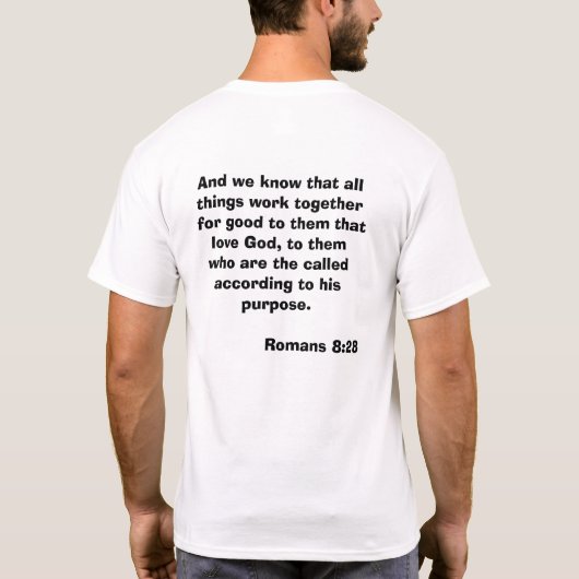 Romeinen 8:28 t-shirt (Achterkant)