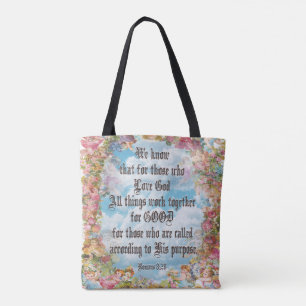 Romeinen 8:28 tote bag