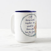 Romeinen 8:28 tweekleurige koffiemok (Voorkant links)