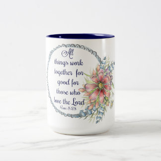 Romeinen 8:28 tweekleurige koffiemok