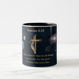 Romeinen 8:28 tweekleurige koffiemok