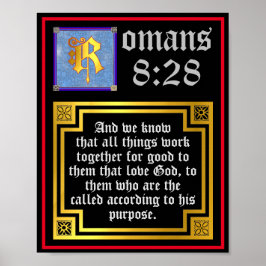 Romeinen 8 28 verlichte KJV Bijbelversie Poster