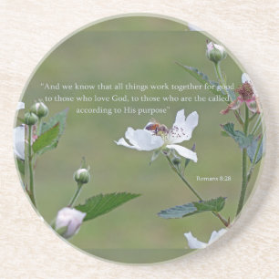 Romeinen 8:28 zandsteen onderzetter
