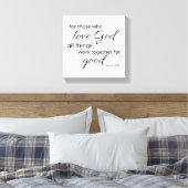 Romeinen 8:28 Zwart en Wit Kunst Canvas Print (Insitu (Slaapkamer))