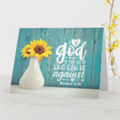 Romeinen 8:31 Als God voor ons is die tegen ons ka Kaart (Gele Bloem)