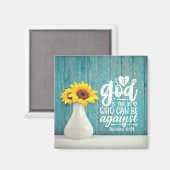 Romeinen 8:31 Als God voor ons is die tegen ons ka Magneet (Voorkant / Achterkant)