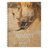 Romeinen 8:31 oranje goud, leeuw Bijbelprijsnotebo Notitieboek (Voorkant)