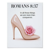 Romeinen 8:37 Muurkunst | Christelijke scriptdruk Foto Afdruk (Voorkant)
