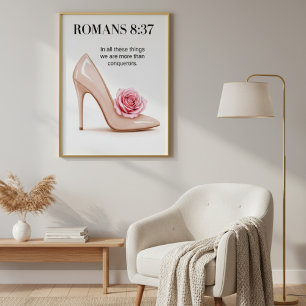 Romeinen 8:37 Muurkunst Christelijke scriptdruk Foto Afdruk
