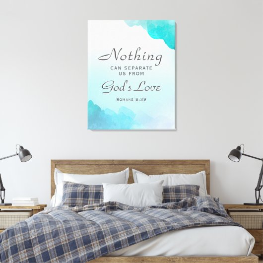 Romeinen 8:39 Gods liefde Bijbelvers Christelijk Canvas Afdruk (Insitu (Slaapkamer))