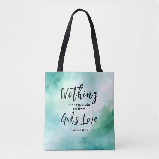 Romeinen 8:39 Gods liefde Bijbelvers Christelijk Tote Bag (Voorkant)