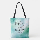 Romeinen 8:39 Gods liefde Bijbelvers Christelijk Tote Bag (Achterkant)