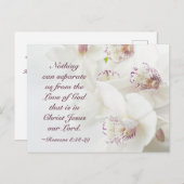 Romeinen 8:39 Liefde van God Bijbelwitte Orchideeë Briefkaart (Voorkant / Achterkant)