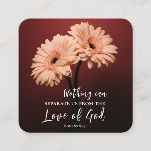 Romeinen 8 39 Liefde van God Christelijk Bijbelver Vierkante Visitekaartje (Voorkant)