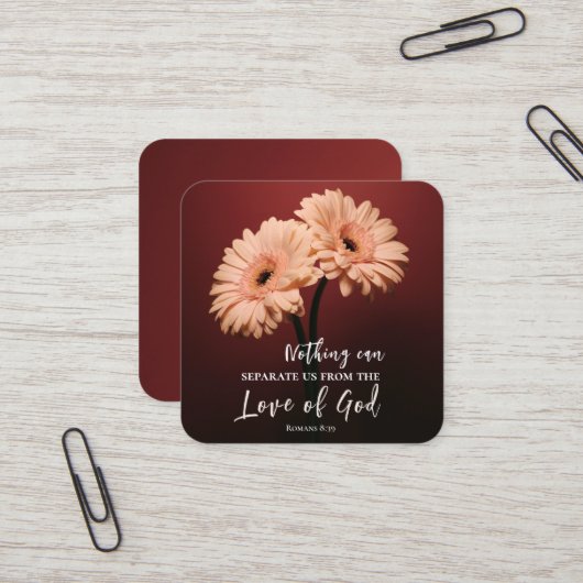 Romeinen 8 39 Liefde van God Christelijk Bijbelver Vierkante Visitekaartje (Voorkant / Achterkant in situ)