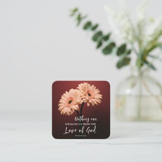 Romeinen 8 39 Liefde van God Christelijk Bijbelver Vierkante Visitekaartje (Staand voorkant)