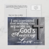 Romeinen Bijbelverse van de Liefde van 8:38 God Briefkaart (Voorkant / Achterkant)