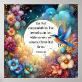 Romeinen Verse Schrift Art Nouveau Floral Pasen Poster (Voorkant)