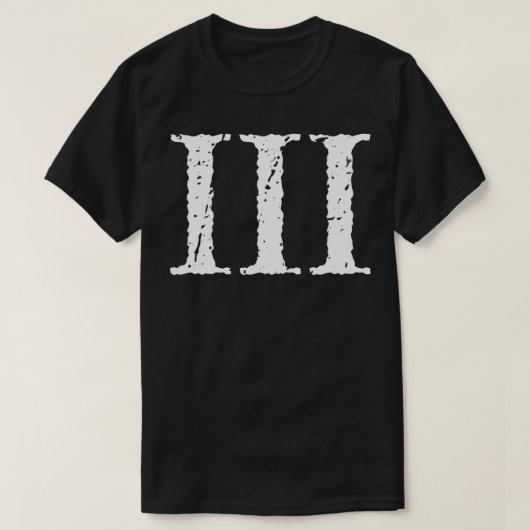 Romeins cijfer 3 III ~ Drie T-shirt (Design voorkant)