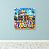 Romeins Colosseum Elegantie Scene Canvas Kunst (Insitu (Houten vloer))
