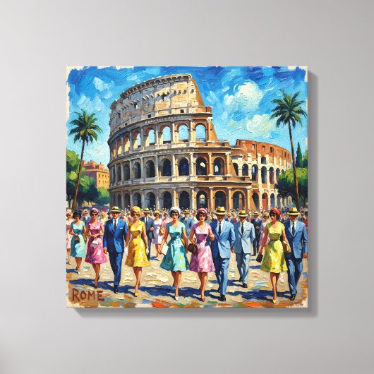 Romeins Colosseum Elegantie Scene Canvas Kunst (Voorkant)