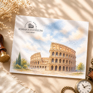 Romeins Colosseum Italië Rome, Architectuur Landsc Feestdagenkaart