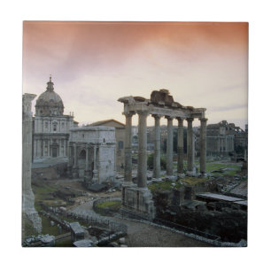 Romeins Forum bij zonsopgang Tegeltje