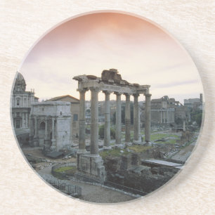 Romeins forum bij zonsopgang zandsteen onderzetter