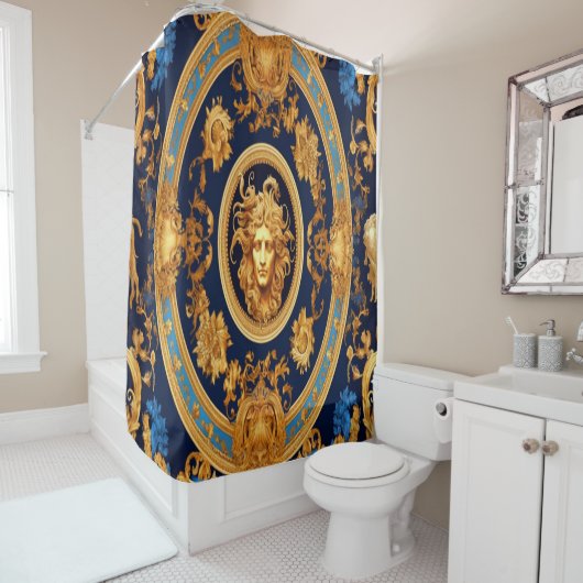 Romeins gezicht douchegordijn (In situ)