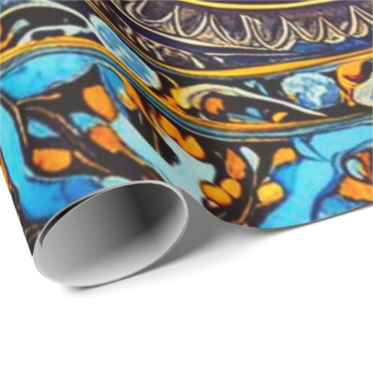 Romeins Italiaans Spaans Majolica Floral Decoupage Cadeaupapier (Rol Hoek)