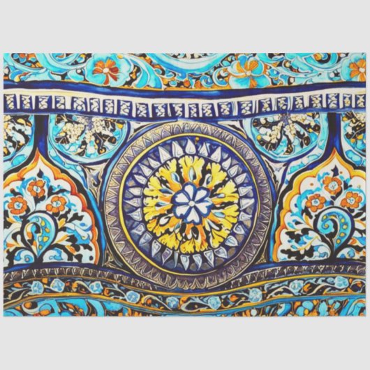 Romeins Italiaans Spaans Majolica Floral Decoupage Tissuepapier (Voorkant)