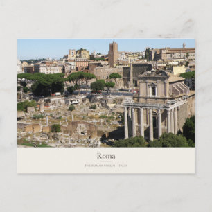 Romeins Romeins Forum en panorama van oude tempel Briefkaart