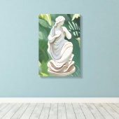 Romeins standbeeld | Waterverf botanische schilder Canvas Afdruk (Insitu (Houten vloer))