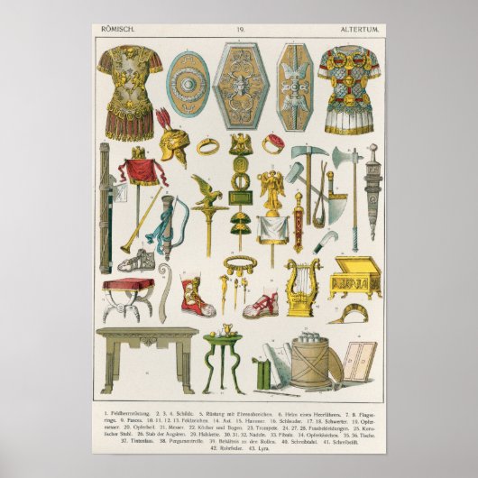 Romeinse Accessoires Poster (Voorkant)