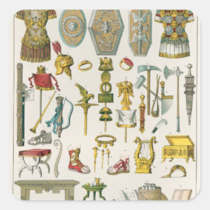Romeinse Accessoires Vierkante Sticker