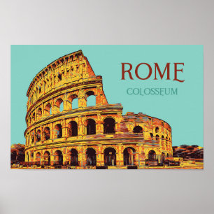 Romeinse afbeelding van het colosseum Italië Brief Poster