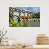 Romeinse aquaduct over rivier, Frankrijk Poster (Keuken)