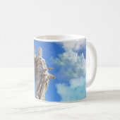 Romeinse beeldhouwkunst blauwe wolken koffiemok (Voorkant rechts)