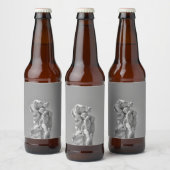 Romeinse beeldhouwwerken in moderne samenstelling bier etiket (Flessen)