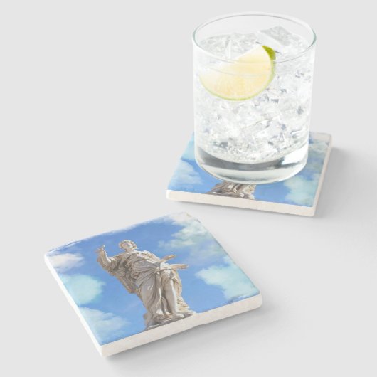 Romeinse beeldhouwwolken stenen onderzetter (Zijkant)