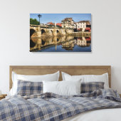 Romeinse brug bij Chaves, Portugal Canvas Afdruk (Insitu (Slaapkamer))