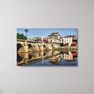 Romeinse brug in Chaves, Portugal Canvas Afdruk