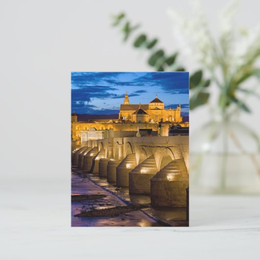 Romeinse brug over de Guadalquivir-rivier in Cordo Briefkaart (Staand voorkant)