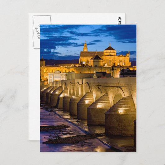 Romeinse brug over de Guadalquivir-rivier in Cordo Briefkaart (Voorkant / Achterkant)
