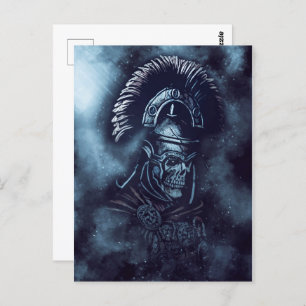 Romeinse Centurion schedel Middeleeuwse Gladiator  Briefkaart